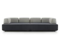 Prisma modular sofa with two linear backrests and two corner backrests