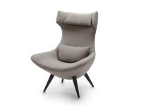 Olivia high back wing armchair with wooden feet