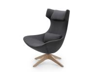 Olivia high back wing armchair with swing spoken base