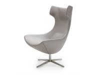 Olivia armchair with a 70s retro design and metal spoke base