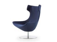 Olivia swivel armchair with fixed headrest cushion and lumbar support