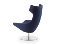 View from the back of Olivia armchair in Iris eco-leather colour 8H3 dark blue