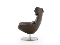 Lateral view of Olivia leather armchair