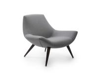 Agata Lounge chair with low backrest and wengé wooden feet