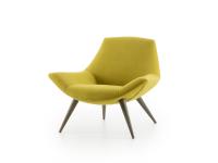 Agata low lounge armchair in mustard yellow Lily fabric
