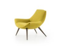 Agata Lounge armchair with low back and grey painted wooden feet