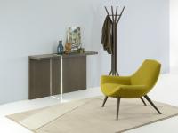 Agata low lounge armchair in mustard yellow fabric