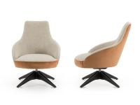 Front and side view of Ingrid armchair with medium backrest