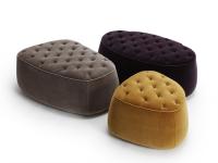 Shaped and oval Cobalto tufted ottomans