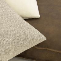 Decorative scatter cushions in Masami Diamond fabric and aged grain leather