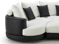 Messico sofa with faux-leather structure and fabric seat and back