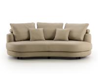 3-seater linear sofa Messico covered in leather 