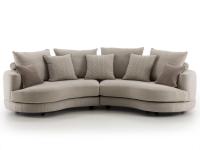 Curved sofa Messico upholstered in stain-resistant fabric Mystic and Makkiano 
