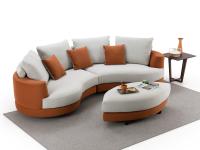 Messico curved two-tone sofa in stain-resistant fabric Aquaclean Carabu