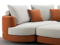 Detail of the back cushions matched with the decorative ones in a contrasting tone