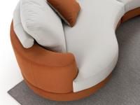 Detail of the sofa armrest and back cushion