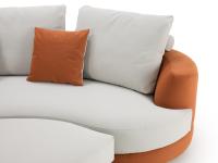 Messico sofa, detail of the armrest and the comfortable seat