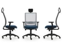 Bill home-office adjustable chair available with permanent contact or synchro mechanism