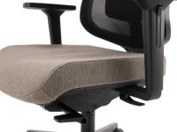 Elon office chair with upholstered seat and mesh backrest, covered in fabric or faux leather
