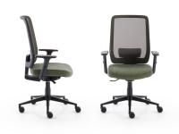 Elon office chair with armrests with self-weight mechanism for synchronised adjustment of backrest and seat