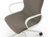 Mark chair equipped with practical fixed armrests in white painted aluminium