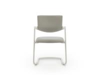 Front view of Steve modern upholstered cantilever chair