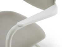 Detail of the metal armrest with additional white polyamide surface