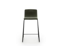 Mark upholstered stool with low backrest (black metal structure not available)