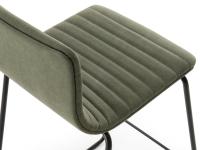 Mark low backrest quilted stool with hand-made upholstery (black metal structure not available)