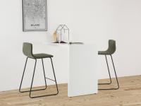 Mark stool can be used combined to a peninsula top (black metal structure not available)