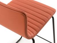 Mark low backrest quilted stool available in fabric, faux leather and leather (black metal structure not available)