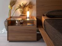 Columbus bedside table with two drawers and upper open compartment