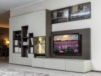 Wall unit finishes shown in photo: wood veneer Oak Grey, matte lacquered Rope Grey