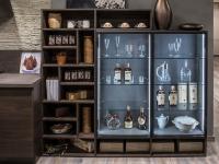 The display case can turn into a pantry, dish rack or bar cabinet