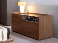 Columbus dresser with ceramic top - dresser with five drawers, open compartment and ceramic top