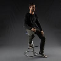 Doyle hide-leather and steel stool