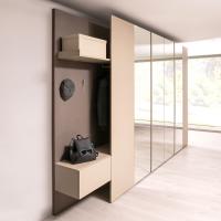 Wardrobe with coat hanger with shelves Wide 01