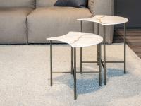 Ginco end table in porcelain and metal available in two different heights