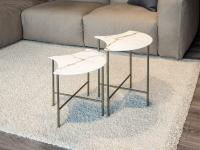 Ginco end table in porcelain and metal