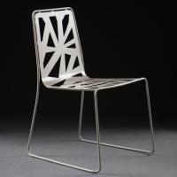 Domino chair in pierced metal plate