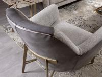 Eve two-tone armchair with external upholstery in leather