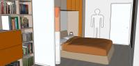 Proyecto 3D Dormitorio - vista ingreso dormitorio