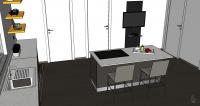 Kitchen 3D Project - isle view
