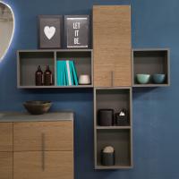 Atlantic modern bathroom wall unit, combined with the open wall unit from the same collection
