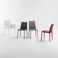 Design leather chair Kayla by Bonaldo with high or low backrest, with or without armrests