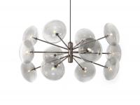 Chandelier 12 Clear Glass Spheres - Model in Smoked version