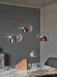 Coimbra pendant lamp with glass shade by Cattelan