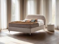 Antilla textile upholstered bed with h.25 cm bed-frame and storage box