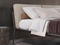 Soft, comfortable headboard cushions upholstered in faux leather or leather, also with contrast stitching
