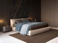 Astoria king size bed with cover in Seta leather colour Clay